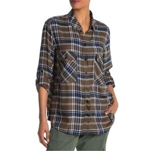 Sanctuary Boyfriend Snap Button Long Sleeve Shirt